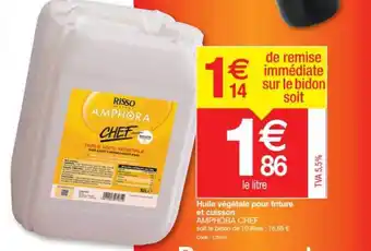 Promocash Huile Végétale Pour Friture Et Cuisson Amphora Chef offre