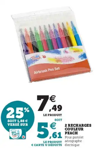 Hyper U 2 Recharges couleur peach offre