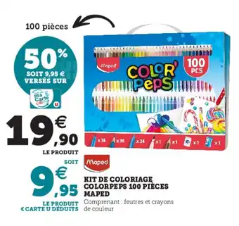 Hyper U Kit de coloriage colorpeps 100 pièces maped offre