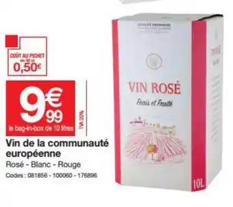 Promocash Vin De La Communauté Européenne offre