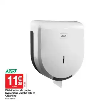 Promocash Distributeur De Papier Hygiénique Jumbo 400 M Cleanline offre