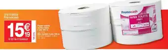 Promocash Papier Toilette Jumbo Blanc 2 Plis 400 M, Mini Jumbo 2 Plis 180 M offre