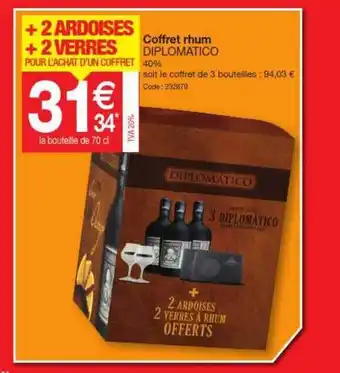 Promocash Coffret Rhum Diplomatico offre
