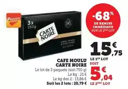 Carrefour Market Carte noire - café moulu classique giga format offre