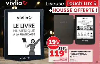Hyper U Liseuse Numerique Noire Vivlio Touch Lux 5 offre