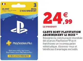 Hyper U Carte Sony Playstation offre
