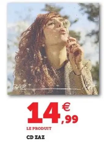 Hyper U CD Zaz offre