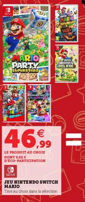 Hyper U Jeu Nintendo Switch Mario offre