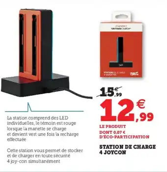 Hyper U Station de Charge 4 Joycon offre