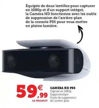 Hyper U Camera HD PS5 offre