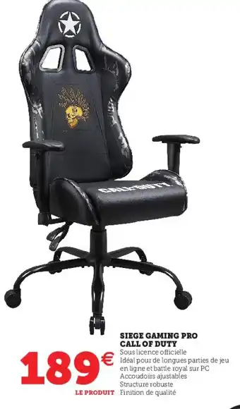 Hyper U Siege Gaming Pro Call Of Duty offre