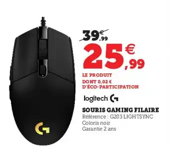 Hyper U Souris Gaming Filaire offre