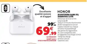 Hyper U Ecouteurs Sans Fil Earbuds 2 Lite offre