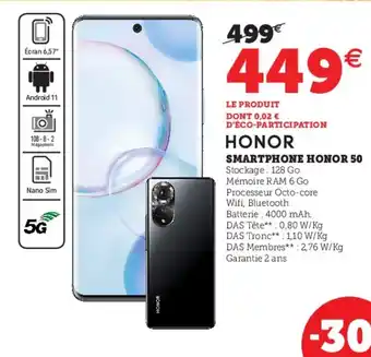 Hyper U Smartphone Honor 50 offre