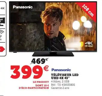 Hyper U Téléviseur LED UHD 4K 43 offre