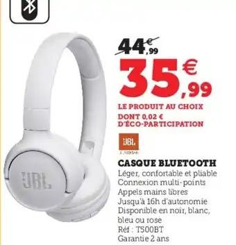 Hyper U Casque Bluetooth offre
