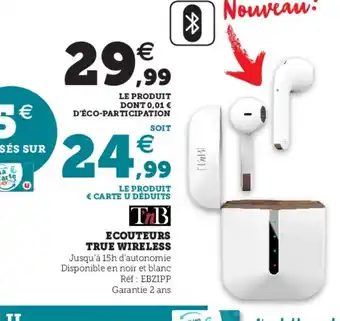 Hyper U Ecouteurs True Wireless offre
