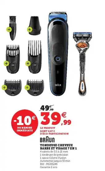 Hyper U Tondeuse Cheveux Barbe et Visage 7 en 1 offre