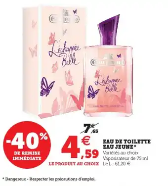 Hyper U Eau de Toilette eau jeune offre