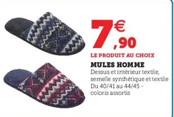 Hyper U Mules Homme offre