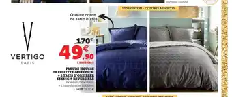 Hyper U Parure Housse De Couette 240x220CM + 2 Taies D'Oreiller 65x65Cm Reversible offre