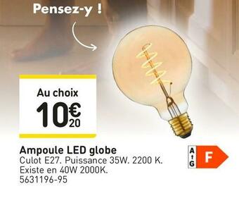 Weldom Ampoule led globe offre