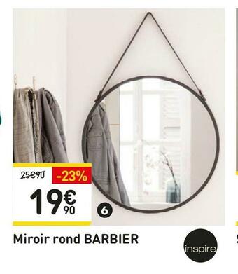 Weldom Inspire miroir rond barbier offre