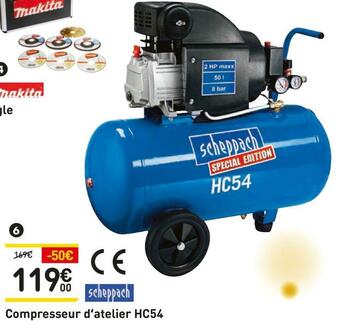 Weldom Scheppach compresseur d’atelier hc54 offre