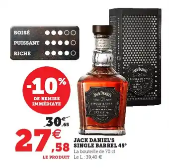 Hyper U Jack Daniel's Single Barrel 45 offre