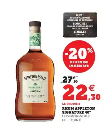 Hyper U Rhum Appleton Signature 40 offre