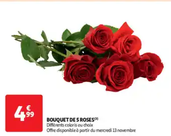 Auchan Supermarché Bouquet de 5 roses offre