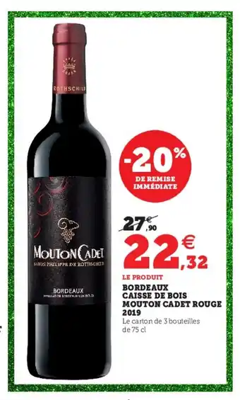 Hyper U Bordeaux Caisse De Bois Mouton Cadet Rouge 2019 offre