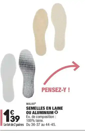 ALDI Semelles En Laine Ou Aluminium offre