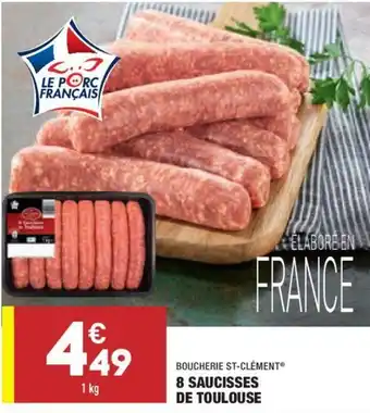 ALDI 8 Saucisses de Toulouse offre