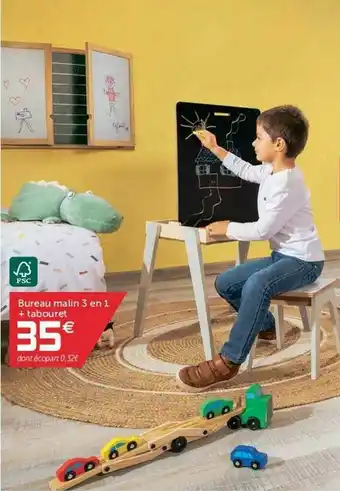 Gifi Bureau Malin 3 En 1 + Tabouret offre