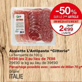 Monoprix Citterio assiette l’antipasto offre