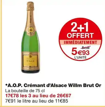 Crémant d’alsace a.o.p. crémant d’alsace willm brut or