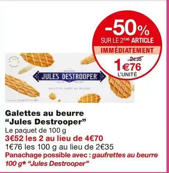 Monoprix Jules destrooper galettes au beurre offre