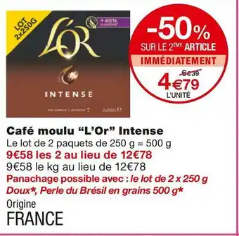 Monoprix L’or café moulu intense offre