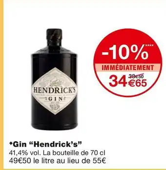 Monoprix Hendrick’s gin offre