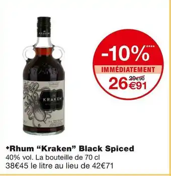 Monoprix Kraken rhum black spiced offre