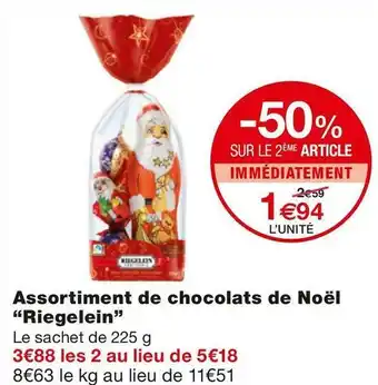 Riegelein assortiment de chocolats de noël