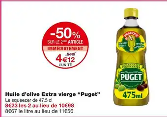 Monoprix Puget huile d’olive extra vierge offre