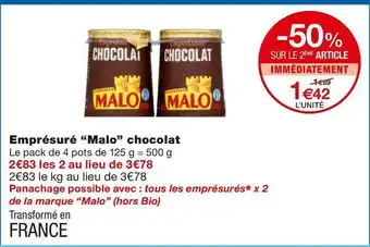 Malo emprésuré chocolat