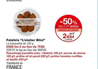 Monoprix L’atelier blini falafels offre