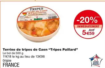 Monoprix Tripes paillard terrine de tripes de caen offre
