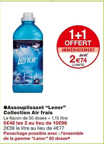 Monoprix Lenor assouplissant collection air frais offre