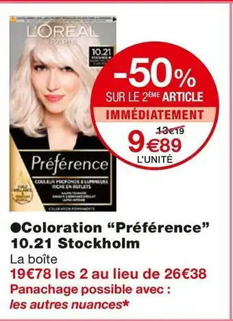 Préférence coloration 10.21 stockholm