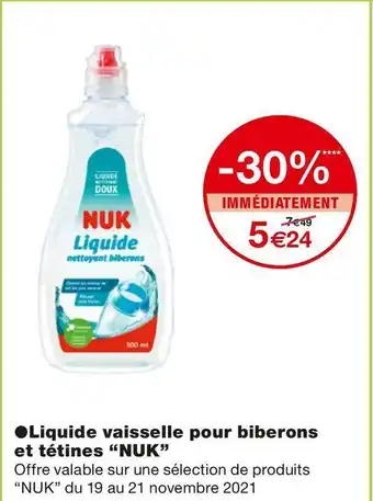 Nuk liquide vaisselle pour biberons et tétines