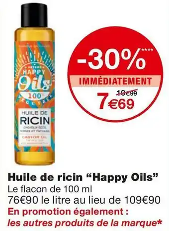 Monoprix Happy oils huile de ricin offre